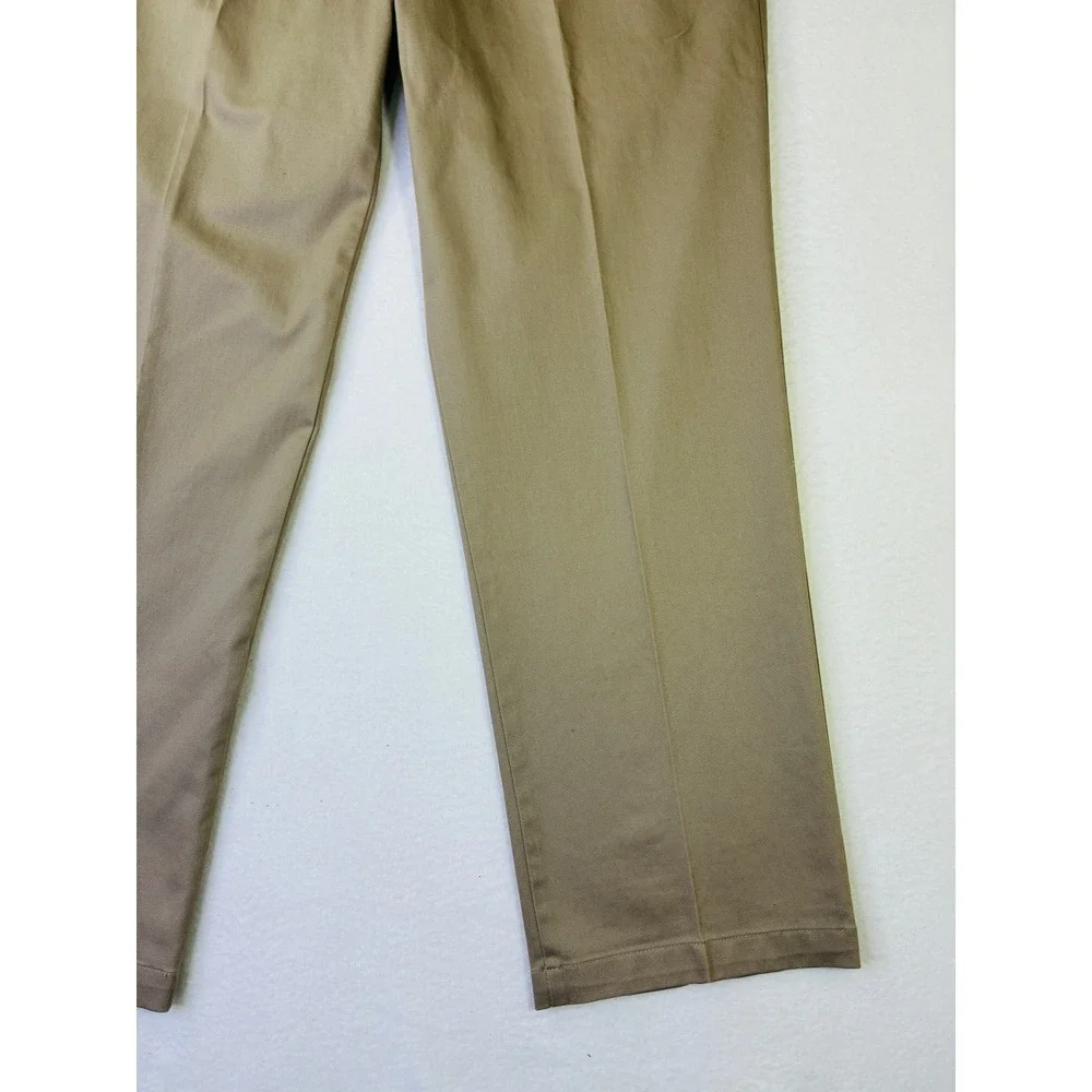 Dockers Khaki Chino Pants Straight Leg Flat Front Casual Dress Tan 34x30